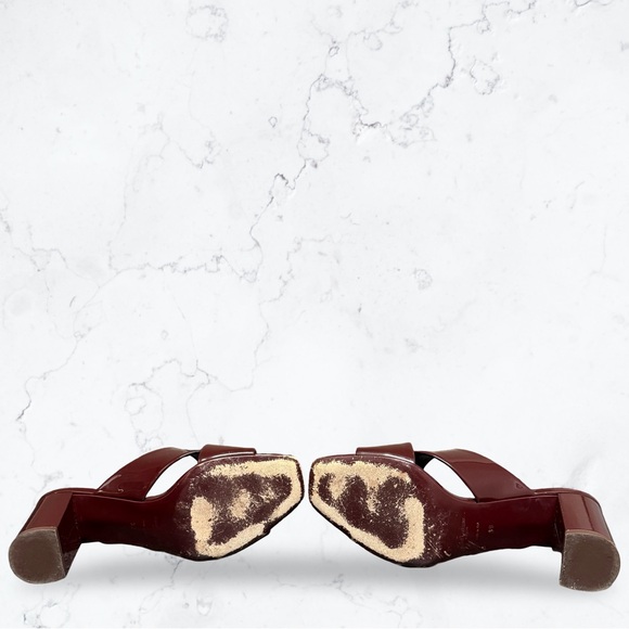 Saint Laurent Loulou 70 Mule Sandals Burgundy - Picture 8 of 10